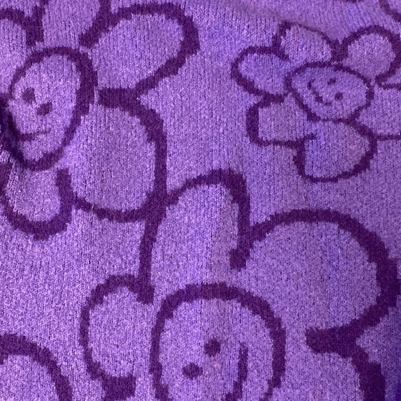 Forever 21 purple soft knit sweater with smiley face pattern! - Picture 3 of 4